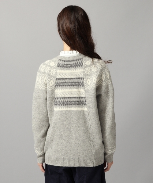 HARE（ハレ）の「ノルディックガラキリカエニット(HARE)（ニット/セーター・レディース・ネイビー/グレー・FREE）」の6枚目の写真