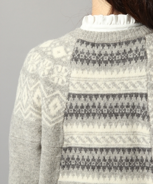 HARE（ハレ）の「ノルディックガラキリカエニット(HARE)（ニット/セーター・レディース・ネイビー/グレー・FREE）」の11枚目の写真