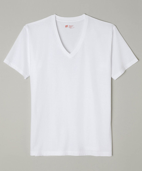 HANES（ヘインズ）の「Hanes ヘインズ 2P JAPAN Fit　ジャパンフィット（2枚組） VネックTシャツ アソート（Tシャツ/カットソー・レディース・ホワイト×グレー/ホワイト×ブラック・SMALL/X-SMALL）」の3枚目の写真