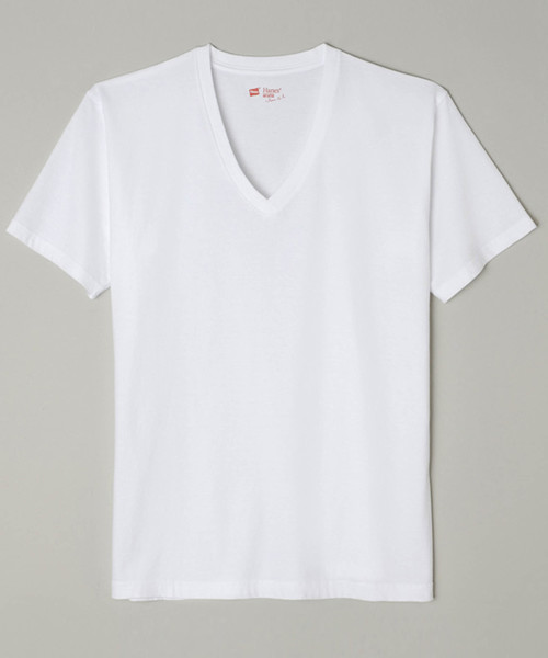 HANES（ヘインズ）の「Hanes ヘインズ 2P JAPAN Fit　ジャパンフィット（2枚組） VネックTシャツ アソート（Tシャツ/カットソー・レディース・ホワイト×グレー/ホワイト×ブラック・SMALL/X-SMALL）」の7枚目の写真
