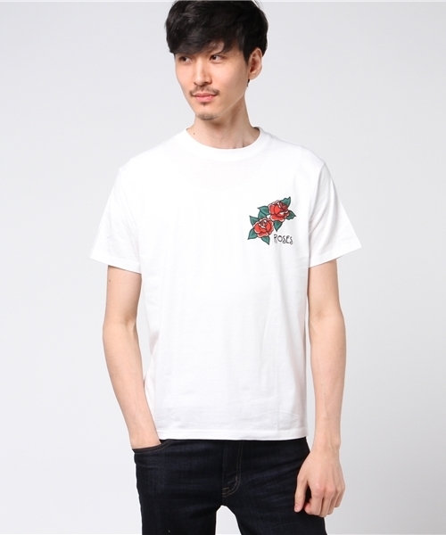 WEGO（ウィゴー）の「WEGO/ローズワンポイントカットソー（Tシャツ/カットソー・メンズ・ホワイト/ブラック・LARGE/X-LARGE/MEDIUM）」の7枚目の写真