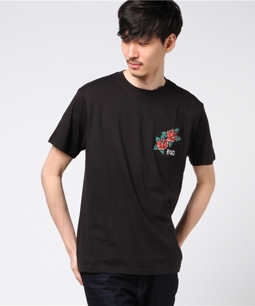 WEGO（ウィゴー）の「WEGO/ローズワンポイントカットソー（Tシャツ/カットソー・メンズ・ホワイト/ブラック・LARGE/X-LARGE/MEDIUM）」の8枚目の写真