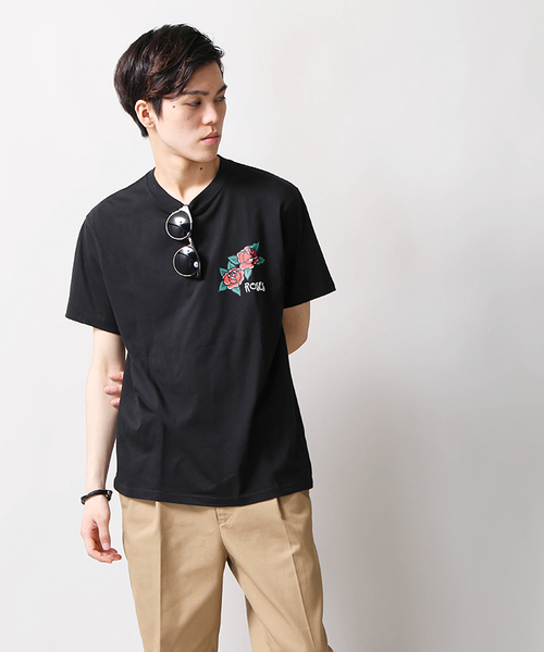 WEGO（ウィゴー）の「WEGO/ローズワンポイントカットソー（Tシャツ/カットソー・メンズ・ホワイト/ブラック・LARGE/X-LARGE/MEDIUM）」の16枚目の写真
