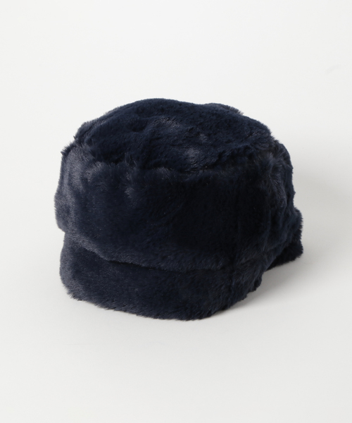 Samansa Mos2 blue（サマンサモスモスブルー）の「2WAYファーハット（ハット・レディース・ベージュ/ネイビー/ブラウン/グレー・ﾌﾘ-）」の4枚目の写真