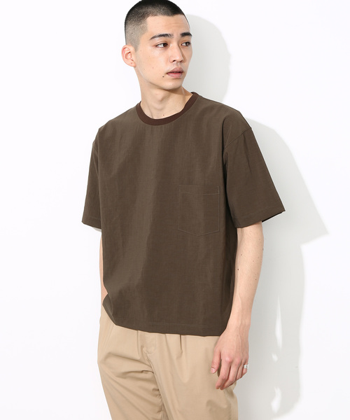 ADAM ET ROPE'（アダムエロペ）の「[吸水・速乾]EVALETストレッチTシャツ（Tシャツ/カットソー・メンズ・チャコールグレー/ネイビー/サックスブルー/グリーン系その他/ライトグレー・M/L）」の3枚目の写真