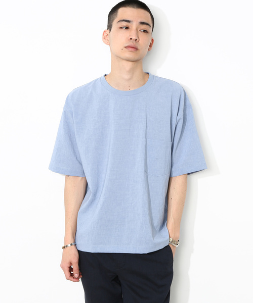 ADAM ET ROPE'（アダムエロペ）の「[吸水・速乾]EVALETストレッチTシャツ（Tシャツ/カットソー・メンズ・チャコールグレー/ネイビー/サックスブルー/グリーン系その他/ライトグレー・M/L）」の5枚目の写真