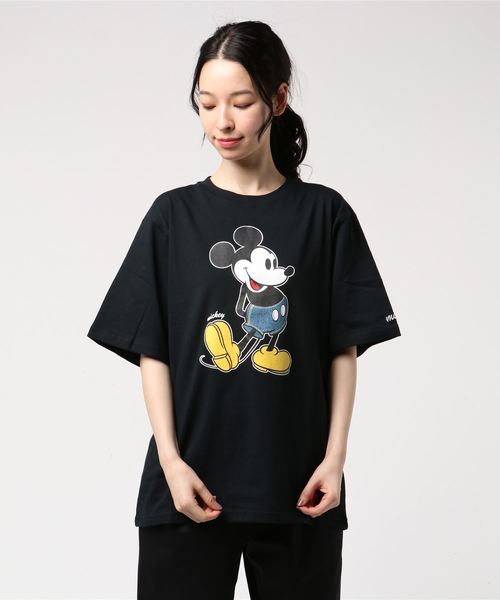 Disney（ディズニー）の「スタンディングミッキーＴシャツ（Tシャツ/カットソー・レディース・ホワイト/ブラック・LL/M/L）」の14枚目の写真
