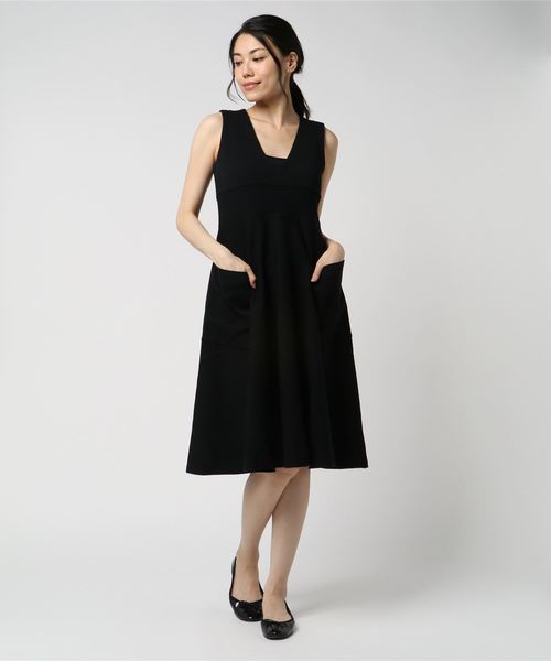 STUDIOUS SELECT（ステュディオスセレクト）の「【WRAPINKNOT】ニットドレス（ワンピース・レディース・ブラック/アイボリー・0）」の6枚目の写真