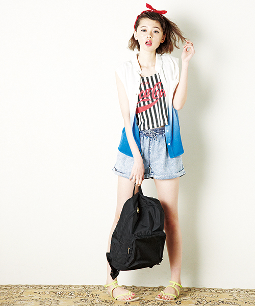 WEGO(ウィゴー)の「WEGO/ケミカルデニムショーツ(デニムパンツ・レディース・ライトパープル/ライム/ブルー/ブラック/ホワイト・FREE)」の21枚目の写真