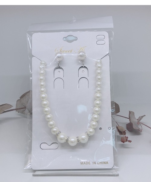 Cupid Heart（キューピッドハート）の「【Cupid Heart】結婚式アクセサリー♪イヤリング付パールロンデルネックレス（ネックレス・レディース・ベージュ・MEDIUM）」の11枚目の写真