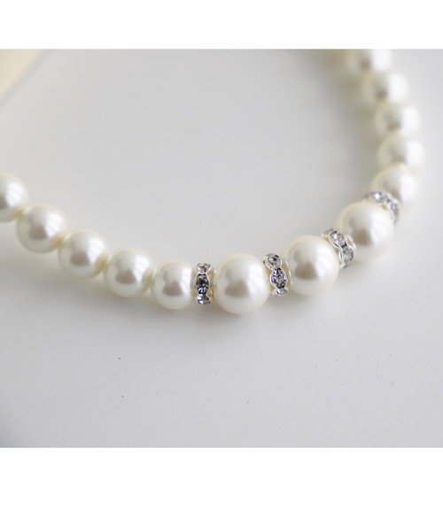 Cupid Heart（キューピッドハート）の「【Cupid Heart】結婚式アクセサリー♪イヤリング付パールロンデルネックレス（ネックレス・レディース・ベージュ・MEDIUM）」の13枚目の写真