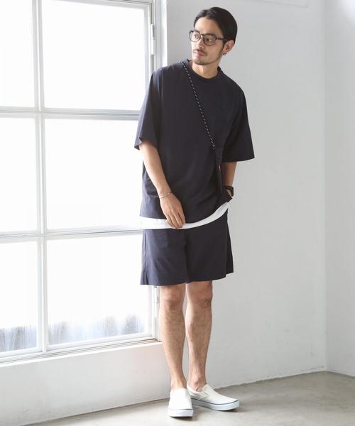 coen（コーエン）の「(3点セット)ストレッチクルーネックTシャツサマーセットアップ(一部WEB限定カラー)（Tシャツ/カットソー・メンズ・ブラック/オリーブ/ベージュ/ネイビー・X-LARGE/LARGE/MEDIUM/SMALL）」の22枚目の写真