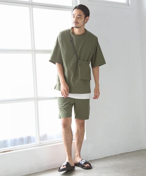 coen（コーエン）の「(3点セット)ストレッチクルーネックTシャツサマーセットアップ(一部WEB限定カラー)（Tシャツ/カットソー・メンズ・ブラック/オリーブ/ベージュ/ネイビー・X-LARGE/LARGE/MEDIUM/SMALL）」の21枚目の写真