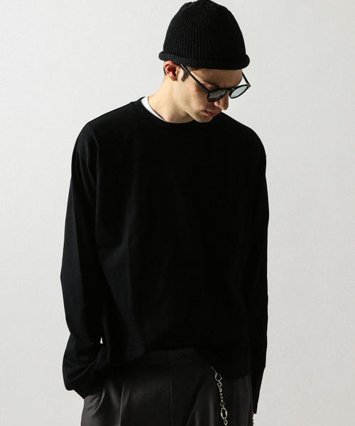 BEAUTY&YOUTH UNITED ARROWS（ビューティーアンドユースユナイテッドアローズ）の「by ワイド ロングアーム カットソー -MADE IN JAPAN- ◆（Tシャツ/カットソー・メンズ・ホワイト/ダークブラウン/グレー/ベージュ/ブラック・LARGE/MEDIUM/SMALL/X-LARGE）」の2枚目の写真