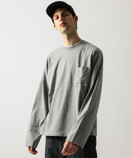 BEAUTY&YOUTH UNITED ARROWS（ビューティーアンドユースユナイテッドアローズ）の「by ワイド ロングアーム カットソー -MADE IN JAPAN- ◆（Tシャツ/カットソー・メンズ・ホワイト/ダークブラウン/グレー/ベージュ/ブラック・LARGE/MEDIUM/SMALL/X-LARGE）」の13枚目の写真