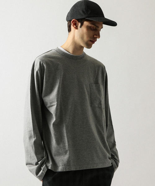 BEAUTY&YOUTH UNITED ARROWS（ビューティーアンドユースユナイテッドアローズ）の「by ワイド ロングアーム カットソー -MADE IN JAPAN- ◆（Tシャツ/カットソー・メンズ・ホワイト/ダークブラウン/グレー/ベージュ/ブラック・LARGE/MEDIUM/SMALL/X-LARGE）」の6枚目の写真