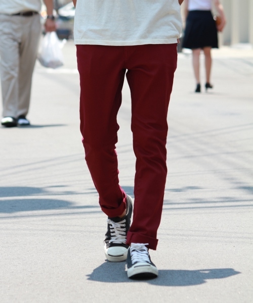 WEGO（ウィゴー）の「WEGO/カラースキニーパンツ（チノパンツ・メンズ・ホワイト/ブラック/ライトグレー/サックスブルー/ワイン/ネイビー/ロイヤルブルー/レッド/オレンジ・SMALL/MEDIUM/LARGE）」の9枚目の写真