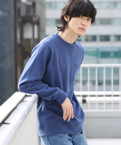 coen（コーエン）の「CVCスウェットクルーネック2（スウェット・メンズ・ネイビー/ケリー/ナチュラル/ライラック・LARGE/X-LARGE/SMALL/MEDIUM）」の3枚目の写真
