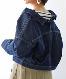 classicalelf | バックボタン抜き襟風ゆるＧジャン(デニムジャケット)