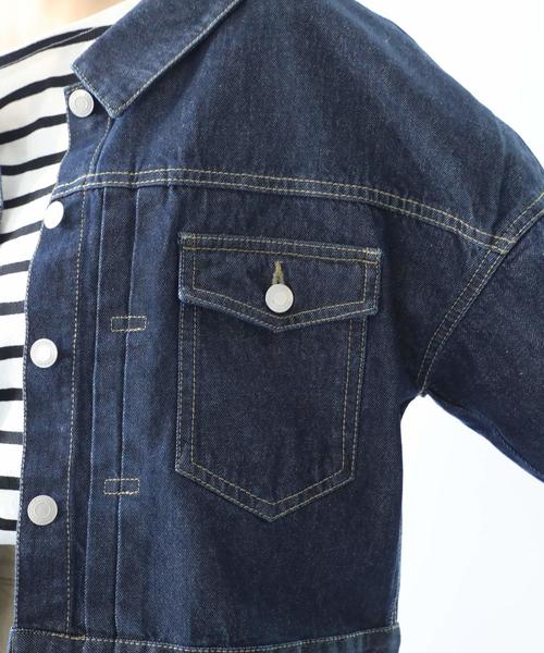 classicalelf（クラシカルエルフ）の「ボタン留め・抜き襟風ビッグシルエット無地デニムジャケット（デニムジャケット・レディース・インディゴブルー/ブルー・SMALL/MEDIUM/LARGE）」の11枚目の写真