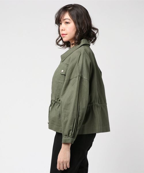 archives（アルシーヴ）の「ウエストドロストオーバーサイズJKT（ミリタリージャケット・レディース・ブラウン/カーキ・MEDIUM）」の5枚目の写真