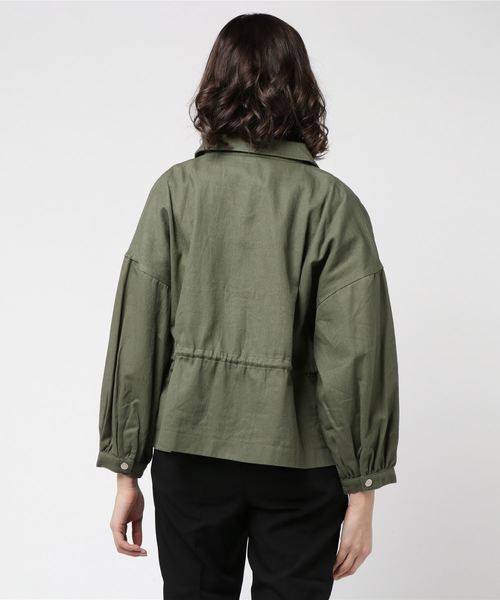 archives（アルシーヴ）の「ウエストドロストオーバーサイズJKT（ミリタリージャケット・レディース・ブラウン/カーキ・MEDIUM）」の4枚目の写真