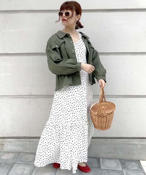 archives（アルシーヴ）の「ウエストドロストオーバーサイズJKT（ミリタリージャケット・レディース・ブラウン/カーキ・MEDIUM）」の11枚目の写真