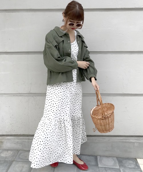 archives（アルシーヴ）の「ウエストドロストオーバーサイズJKT（ミリタリージャケット・レディース・ブラウン/カーキ・MEDIUM）」の8枚目の写真