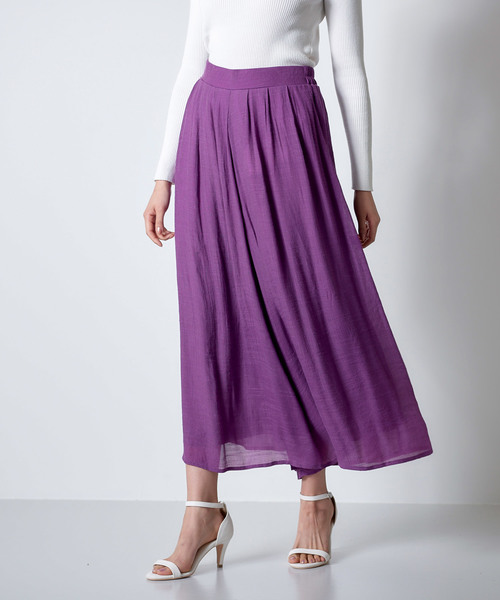 KOBE LETTUCE(コウベレタス)の「スラブ楊柳リネンタッチスカンツ【セットアップOK】(その他パンツ・レディース・オフホワイト/オレンジ/グリーン/パープル/ベージュ/カーキ/ネイビー/ブラック/ピンク/ブルー・FREE)」の8枚目の写真