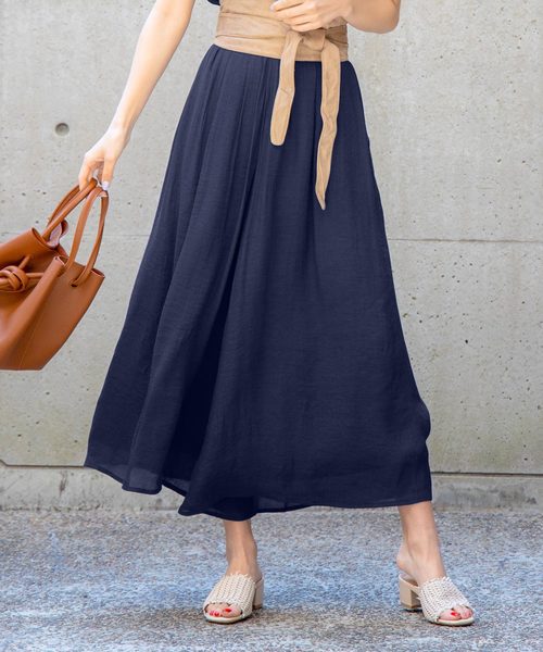 KOBE LETTUCE(コウベレタス)の「スラブ楊柳リネンタッチスカンツ【セットアップOK】(その他パンツ・レディース・オフホワイト/オレンジ/グリーン/パープル/ベージュ/カーキ/ネイビー/ブラック/ピンク/ブルー・FREE)」の6枚目の写真