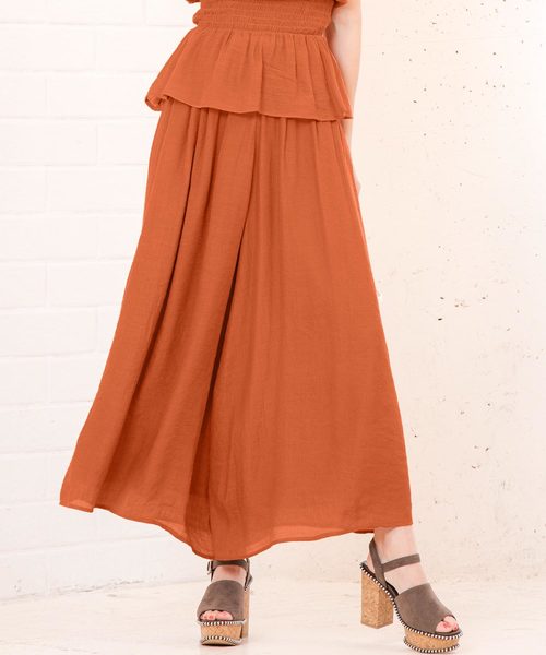 KOBE LETTUCE(コウベレタス)の「スラブ楊柳リネンタッチスカンツ【セットアップOK】(その他パンツ・レディース・オフホワイト/オレンジ/グリーン/パープル/ベージュ/カーキ/ネイビー/ブラック/ピンク/ブルー・FREE)」の10枚目の写真