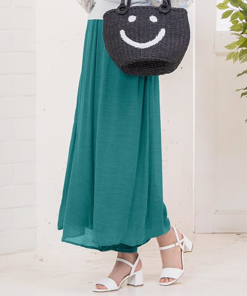 KOBE LETTUCE(コウベレタス)の「スラブ楊柳リネンタッチスカンツ【セットアップOK】(その他パンツ・レディース・オフホワイト/オレンジ/グリーン/パープル/ベージュ/カーキ/ネイビー/ブラック/ピンク/ブルー・FREE)」の5枚目の写真