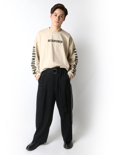 Lazar（ラザル）の「サイドライン ワイド テーパードパンツ/シェフパンツ/イージーパンツ/ベルトセット（その他パンツ・メンズ・ブラック/グレー系その他/ベージュ系その他・M/L）」の14枚目の写真