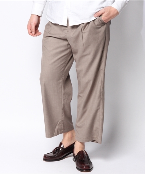 Lui's（ルイス）の「Lui's ワイドパンツ(スラックスタイプ）（スラックス・メンズ・ネイビー/ベージュ・SMALL/MEDIUM）」の3枚目の写真