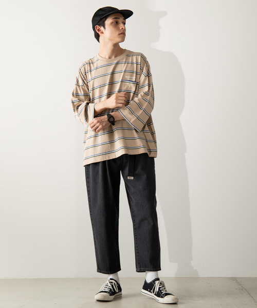 WEGO（ウィゴー）の「WEGO/マルチボーダー5分袖Tシャツ（Tシャツ/カットソー・メンズ・ホワイト系その他5/ブルー系その他5/ベージュ系その他5・MEDIUM/LARGE）」の12枚目の写真