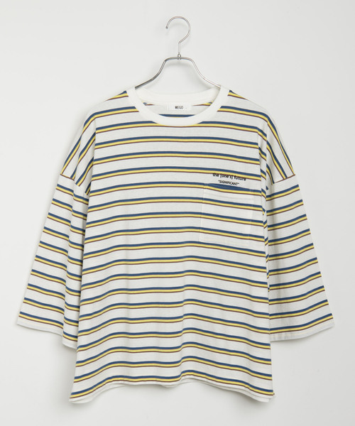 WEGO（ウィゴー）の「WEGO/マルチボーダー5分袖Tシャツ（Tシャツ/カットソー・メンズ・ホワイト系その他5/ブルー系その他5/ベージュ系その他5・MEDIUM/LARGE）」の18枚目の写真