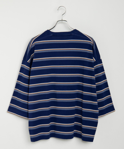 WEGO（ウィゴー）の「WEGO/マルチボーダー5分袖Tシャツ（Tシャツ/カットソー・メンズ・ホワイト系その他5/ブルー系その他5/ベージュ系その他5・MEDIUM/LARGE）」の21枚目の写真