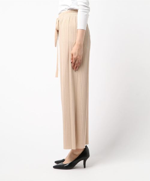 Cheek（チーク）の「リブカットワイドパンツ（その他パンツ・レディース・ブラック/ベージュ/キャメル・MEDIUM）」の4枚目の写真