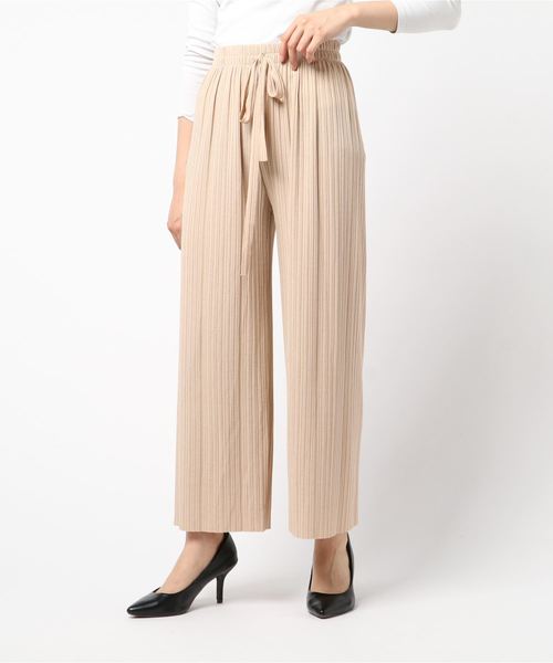 Cheek（チーク）の「リブカットワイドパンツ（その他パンツ・レディース・ブラック/ベージュ/キャメル・MEDIUM）」の12枚目の写真