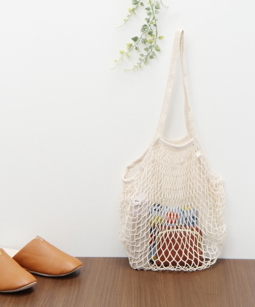 studio CLIP（スタディオクリップ）の「ネットマルシェバッグ（エコバッグ/サブバッグ・レディース・レッド/グリーン/オフホワイト/マスタード・FREE）」の2枚目の写真