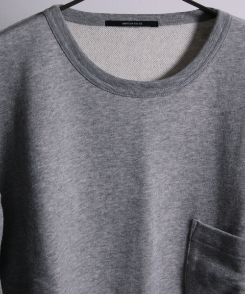 AMERICAN RAG CIE(アメリカンラグシー)の「AMERICAN RAG CIE オーガニックコットン裏毛7分袖T ACX-M142-CT018【WEB限定】∴(Tシャツ/カットソー・メンズ・トップグレー/オートミール・3/1/2)」の5枚目の写真