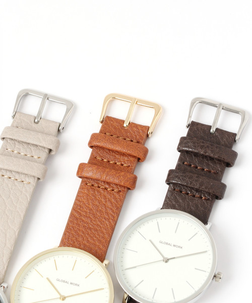 GLOBAL WORK（グローバルワーク）の「ラウンドスルーベルトウォッチ/848129（アナログ腕時計・レディース・ライトグレー/ブラック/ダークブラウン/ベージュ・FREE）」の10枚目の写真