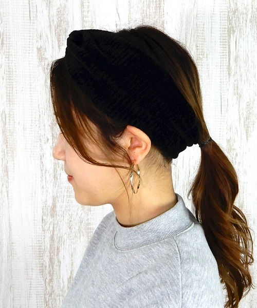 minia（ミニア）の「コーデュロイターバン　[ minia ]　≪2019AW新作≫（ヘアバンド・レディース・モカ/イエロー/アイボリー/グレー/カーキ/ブラック/ネイビー・FREE）」の10枚目の写真