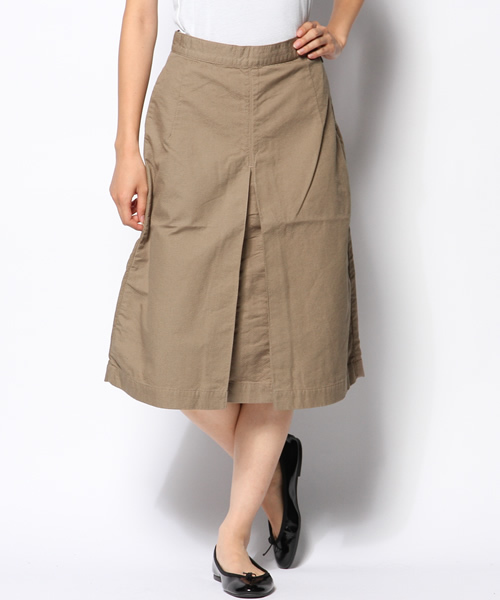 BEAMS BOY（ビームスボーイ）の「◎BEAMS BOY / ドビー ボックスプリーツ ミディアム スカート（スカート・レディース・ベージュ/オリーブ/ネイビー・0/1）」の2枚目の写真