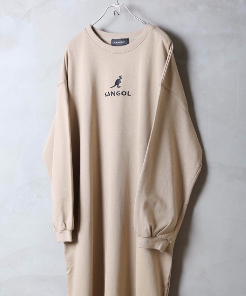 KANGOL(カンゴール)の「【KANGOL/カンゴール】裏毛ワンポイント刺繍ワンピース ビッグシルエット(ワンピース・レディース・ホワイト/ブラック/ベージュ・MEDIUM/LARGE)」の15枚目の写真