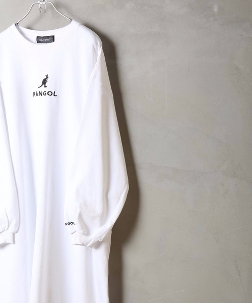 KANGOL(カンゴール)の「【KANGOL/カンゴール】裏毛ワンポイント刺繍ワンピース ビッグシルエット(ワンピース・レディース・ホワイト/ブラック/ベージュ・MEDIUM/LARGE)」の11枚目の写真
