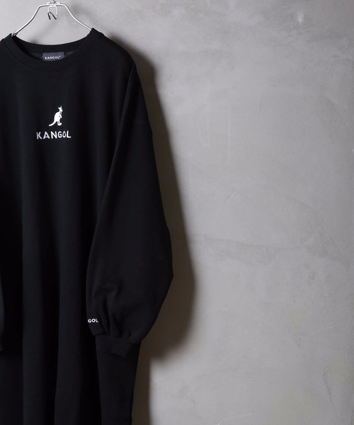 KANGOL(カンゴール)の「【KANGOL/カンゴール】裏毛ワンポイント刺繍ワンピース ビッグシルエット(ワンピース・レディース・ホワイト/ブラック/ベージュ・MEDIUM/LARGE)」の7枚目の写真