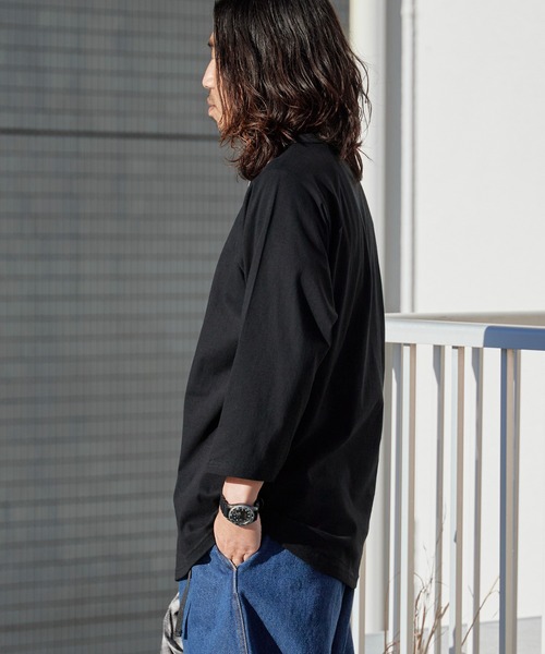 United Athle（ユナイテッドアスレ）の「【United Athle】5.6オンス ラグラン 3/4スリーブクルーネック Tシャツ 7分袖 バイカラー 2026年春夏（Tシャツ/カットソー・メンズ・ホワイト×ネイビー/ホワイト×ブラック/ブラック/ミックスグレー・M/L/XL/S）」の10枚目の写真