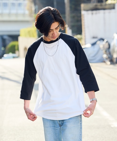 United Athle（ユナイテッドアスレ）の「【United Athle】5.6オンス ラグラン 3/4スリーブクルーネック Tシャツ 7分袖 バイカラー 2026年春夏（Tシャツ/カットソー・メンズ・ホワイト×ネイビー/ホワイト×ブラック/ブラック/ミックスグレー・M/L/XL/S）」の21枚目の写真