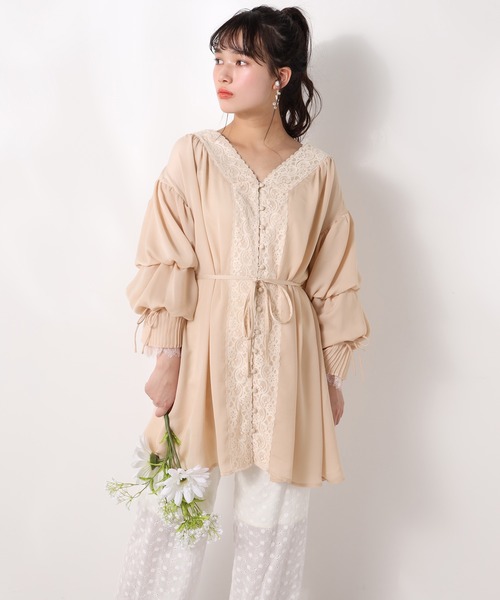 one after another NICE CLAUP(ワンアフターアナザーナイスクラップ)の「vintage羽織りワンピース(チュニック・レディース・ピンク/アイボリー/ミント・FREE)」の17枚目の写真